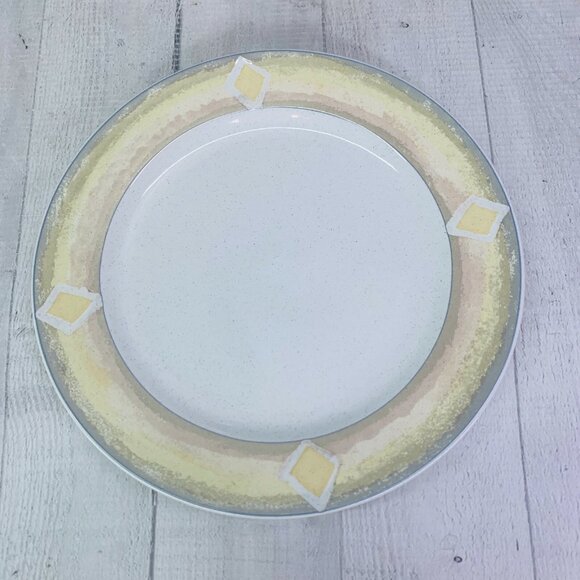 Studio Nova BARCELONA Diamond Yellow Speckled Stoneware Salad Lunch Plate Set 6